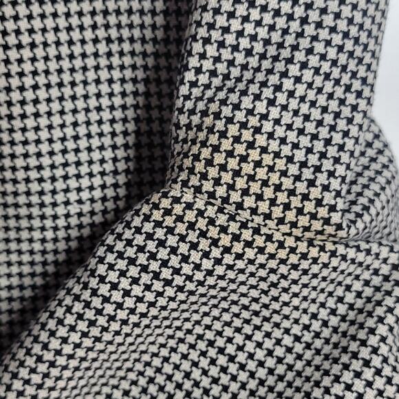 Vintage FIORI Silk Wool 46R Sport Coat Tan Black Houndstooth 90s Flawed - Picture 12 of 15